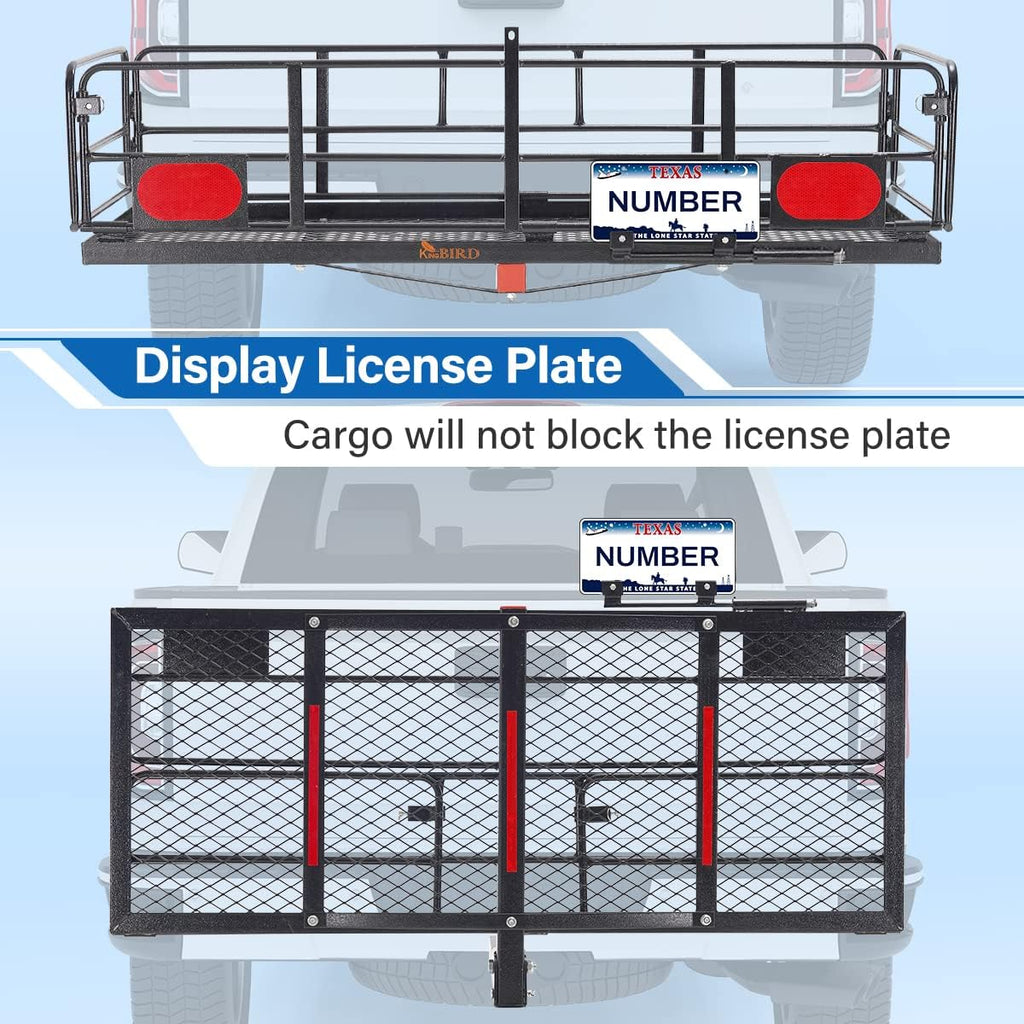 Folding Hitch Mount Cargo Carrier with Ratchet Straps K9058