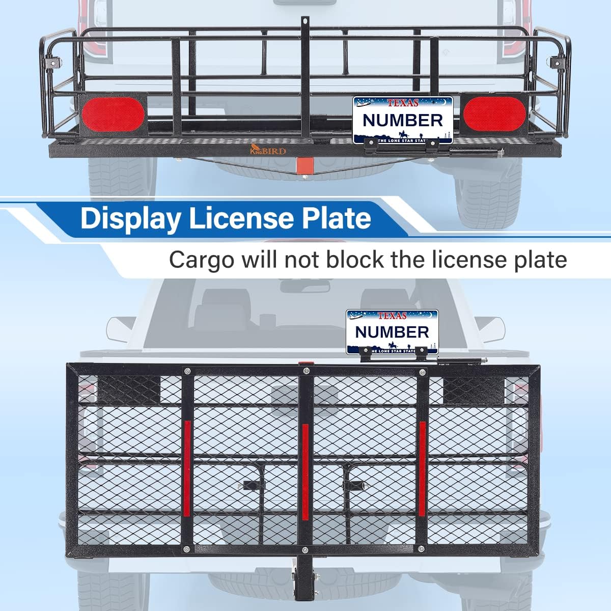 Folding Hitch Mount Cargo Carrier with Ratchet Straps K9058