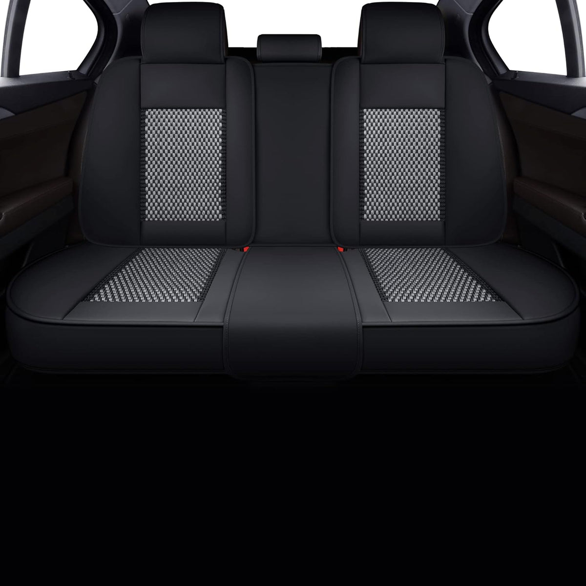 Black Faux Leather Automotive Seat Covers D689470