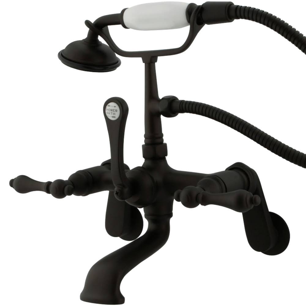 Oil Rubbed Bronze Wall Mount Clawfoot Tub Filler with Hand Shower X54377