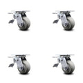 Thermoplastic Rubber Swivel Caster Set 4 L394043