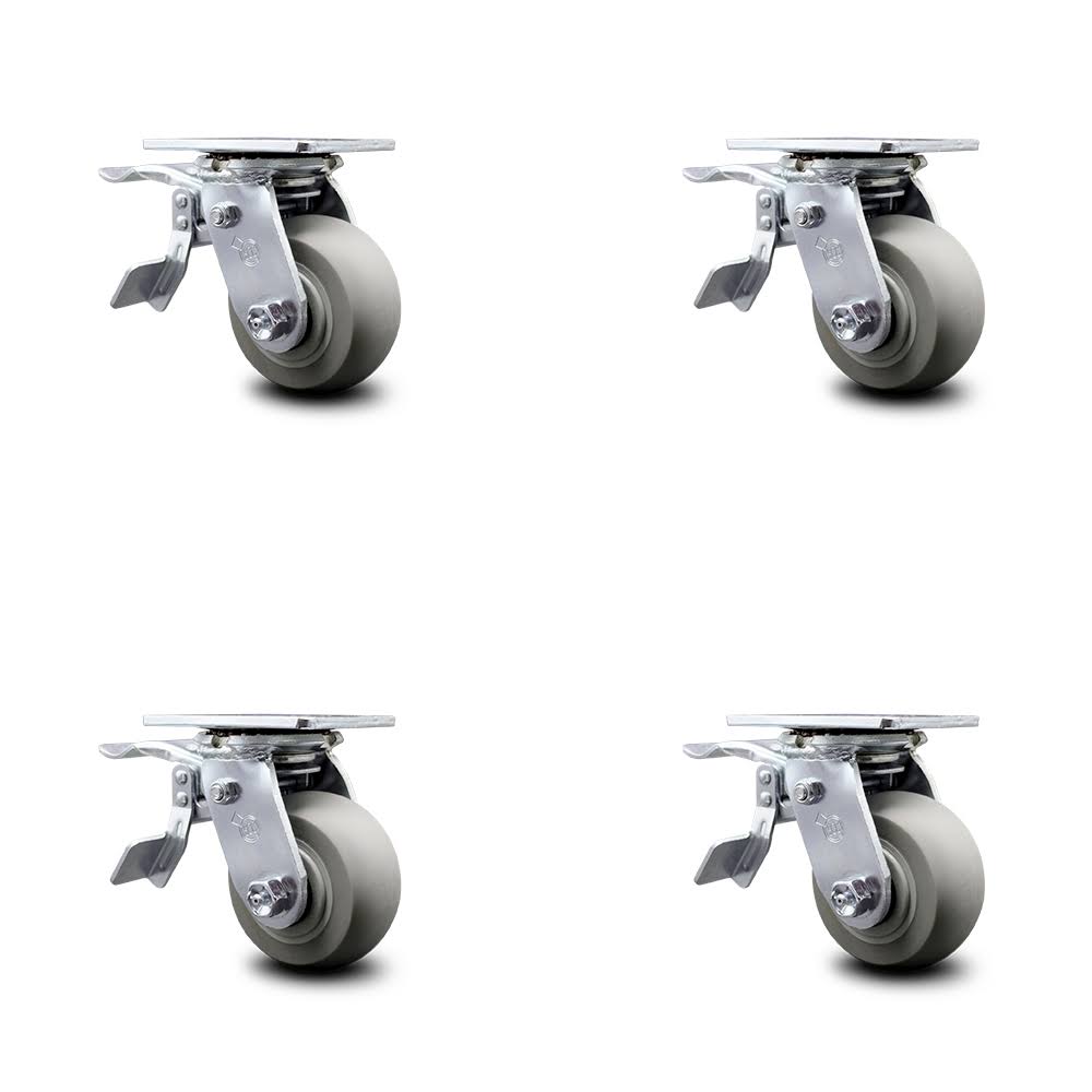 Thermoplastic Rubber Swivel Caster Set 4 L394043