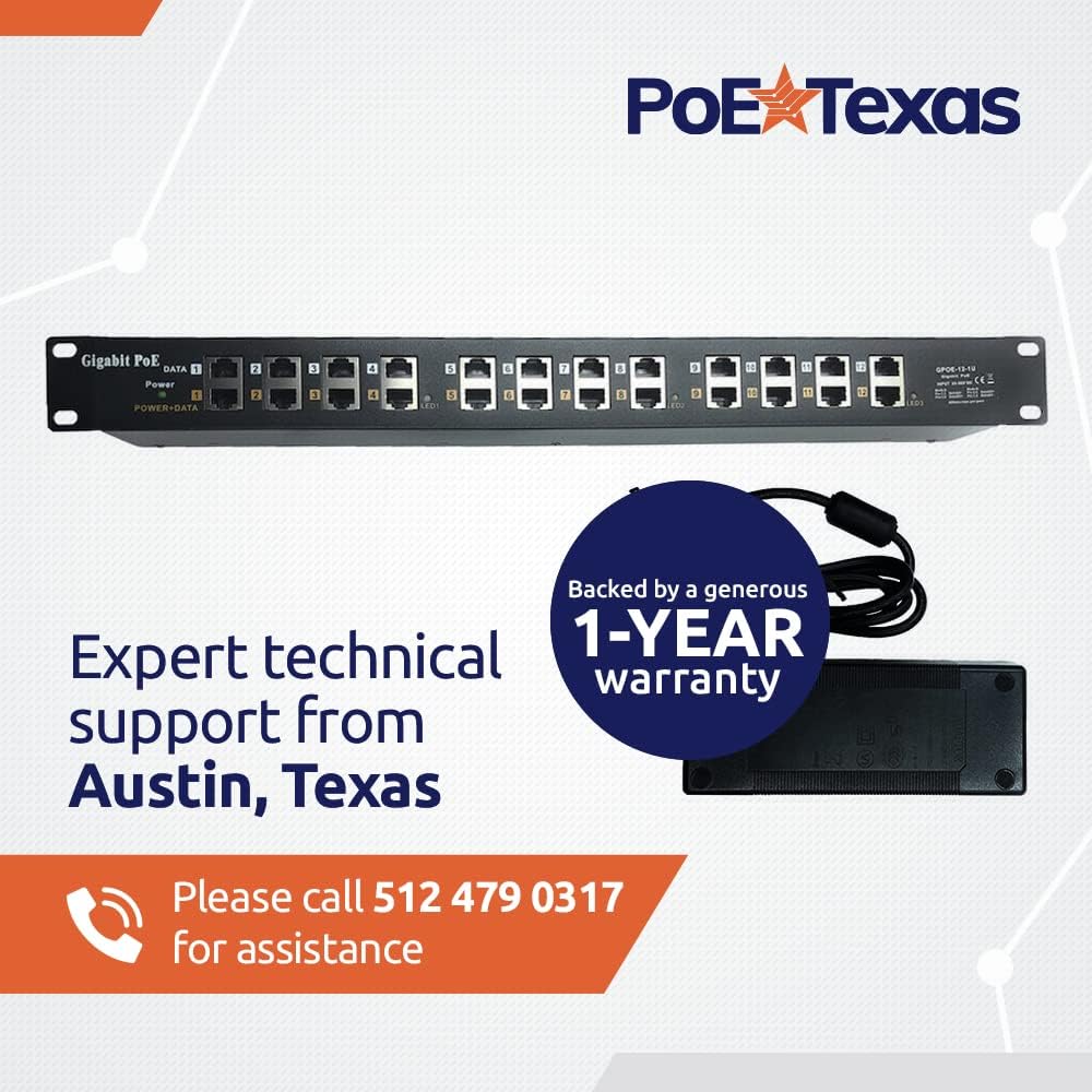 12 Port Gigabit Passive PoE Injector with 24V Power Supply N547546