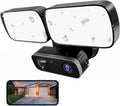 Black 1080P HD WiFi Floodlight Camera with Night Vision IP65 Waterproof F2293