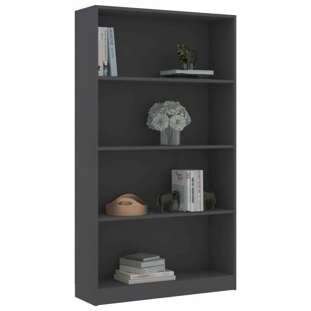 4-Tier Gray Chipboard Book Cabinet I987711