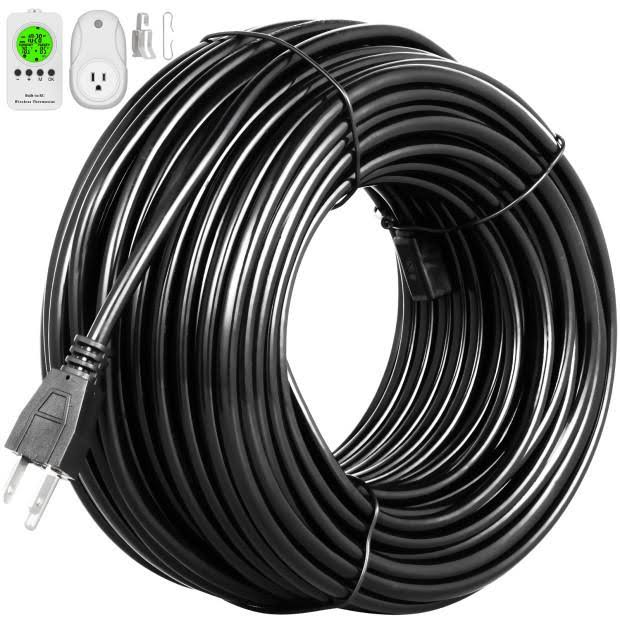 Heat Roof Gutter De-Icing Cable Kit with Thermostat 38 ft C388435