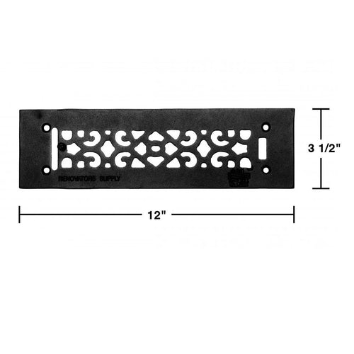 10 Heat Air Grille Cast Victorian 3 1/2 x 12 H9435
