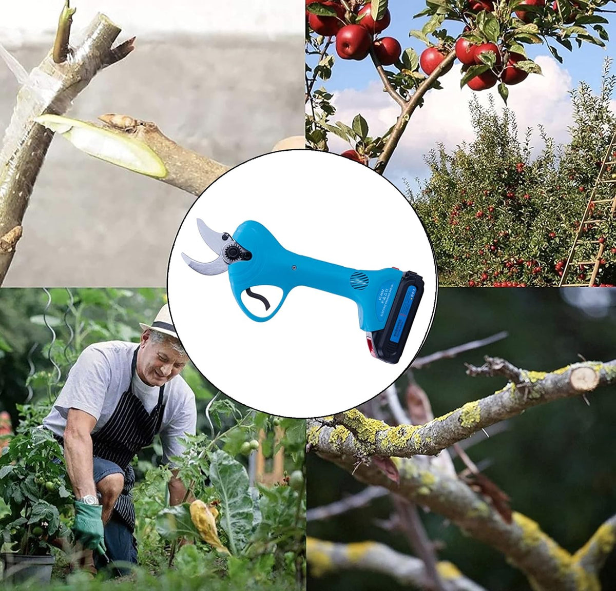 Blue Cordless Electric Pruning Shears 30MM Cutting Diameter R3313