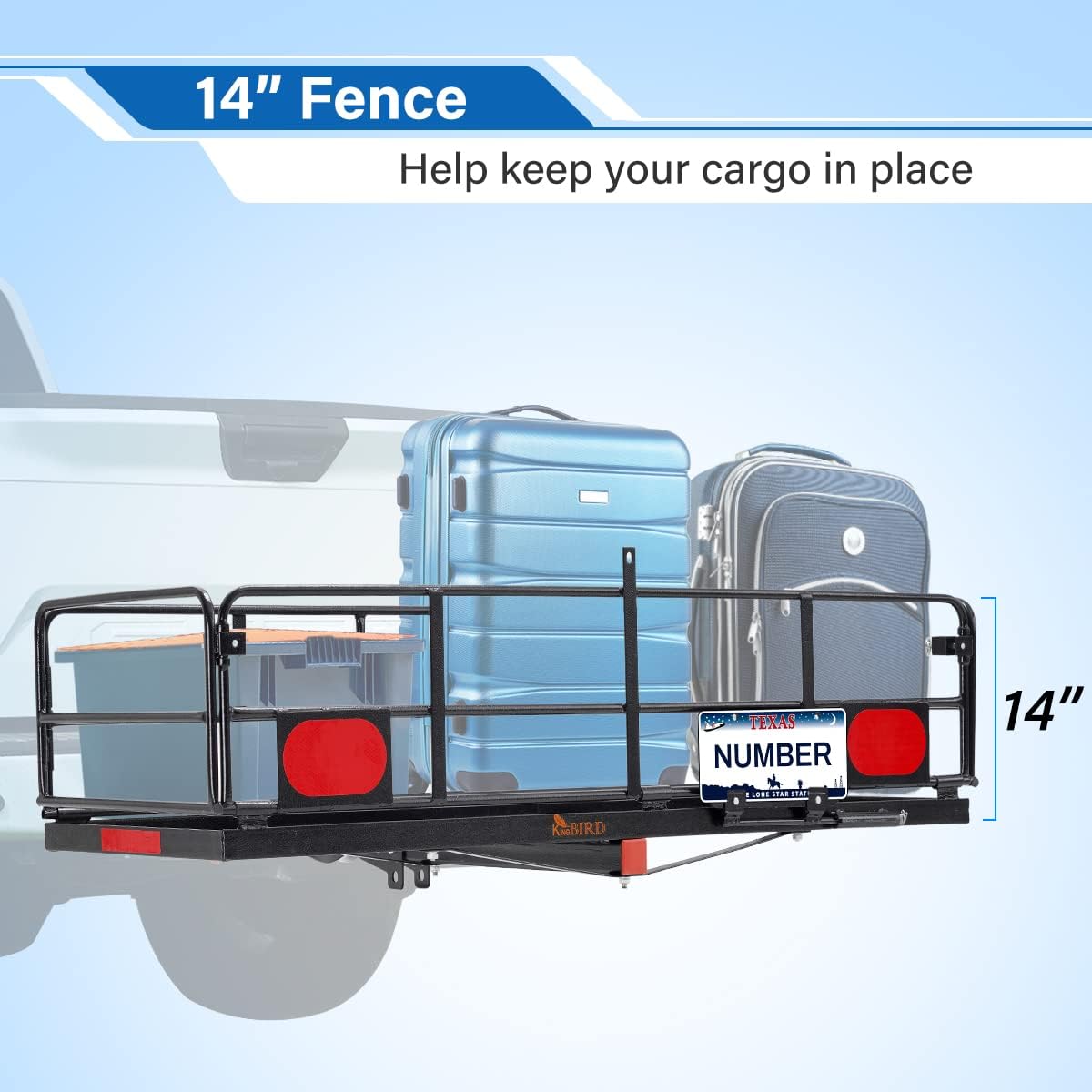 Folding Hitch Mount Cargo Carrier with Ratchet Straps K9058