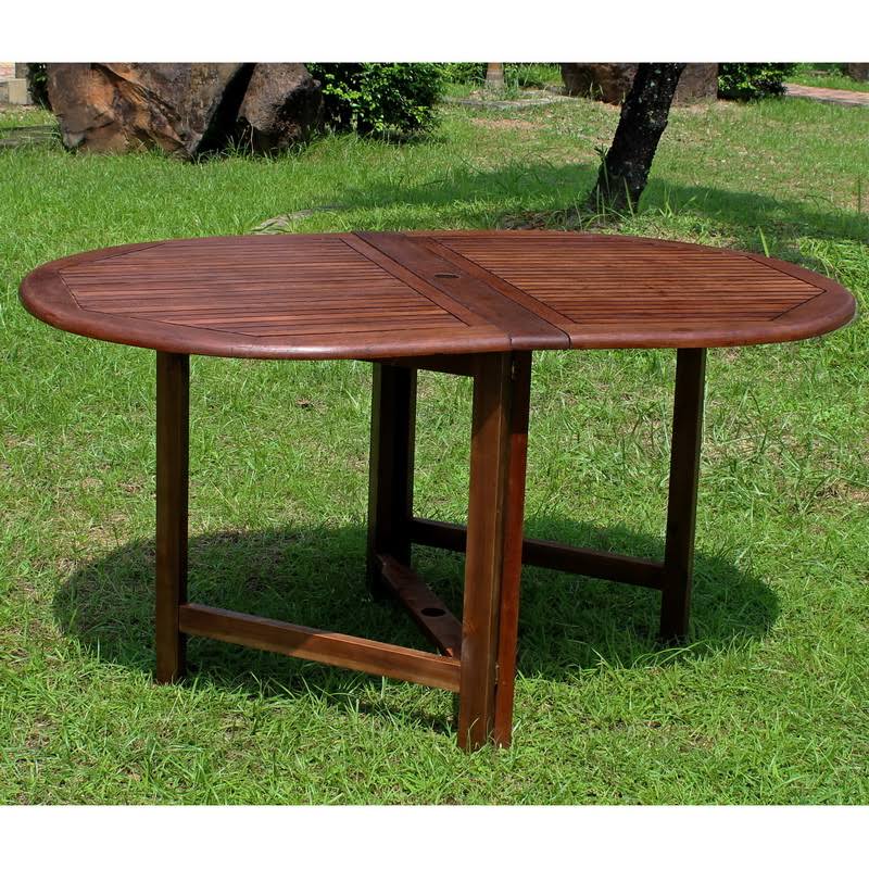 Brown Oval Folding Dining Table H386