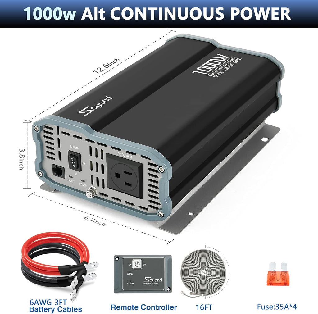 Pure Sine Wave 1000 Watt Power Inverter T54022