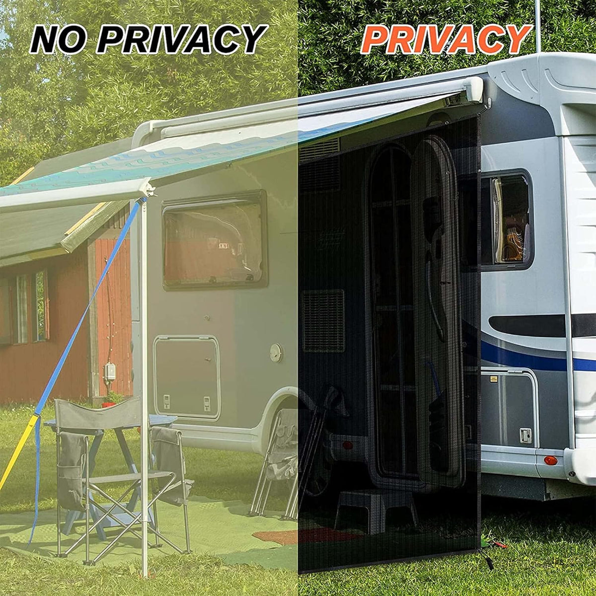 Black Mesh RV Awning Sunshade 15' x 9' D69825
