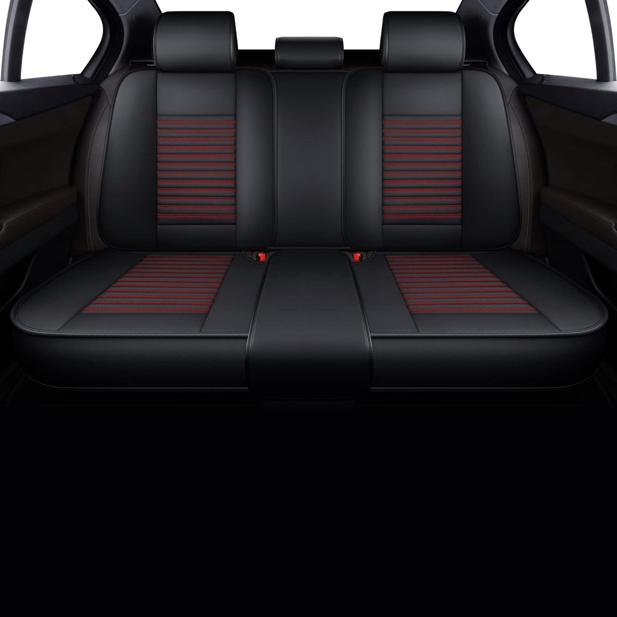 Black Faux Leather Automotive Seat Covers D689470