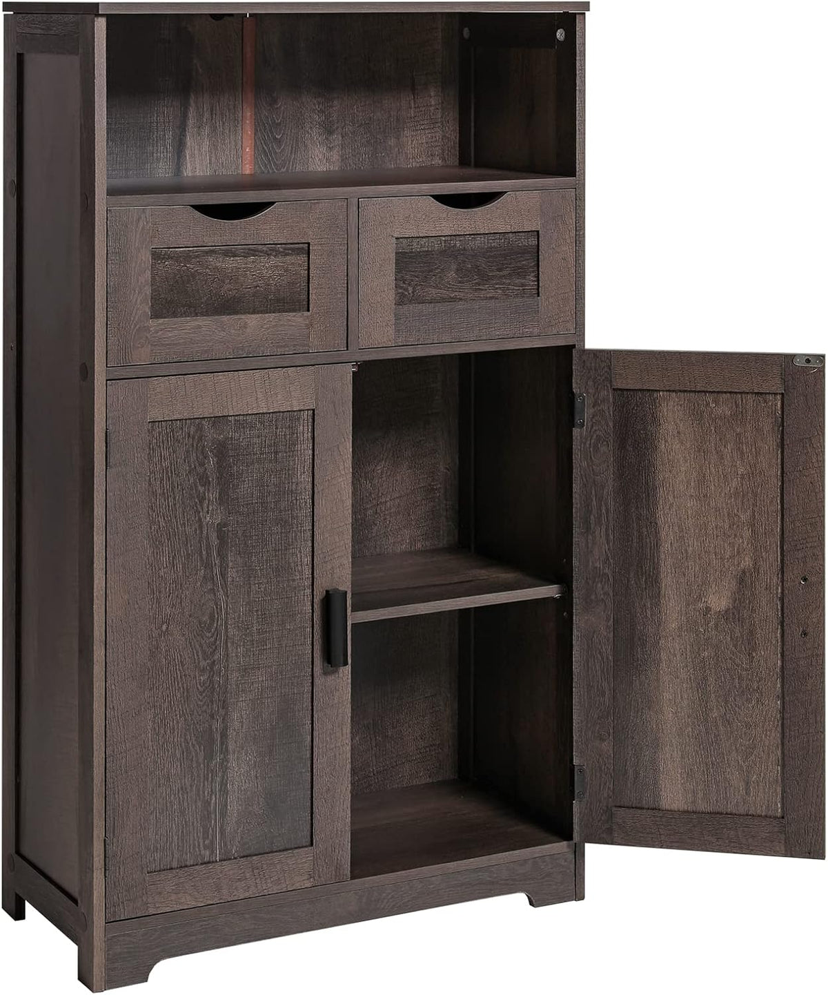 Dark Brown Storage Cabinet with 2 Drawers and 2 Shelves N932