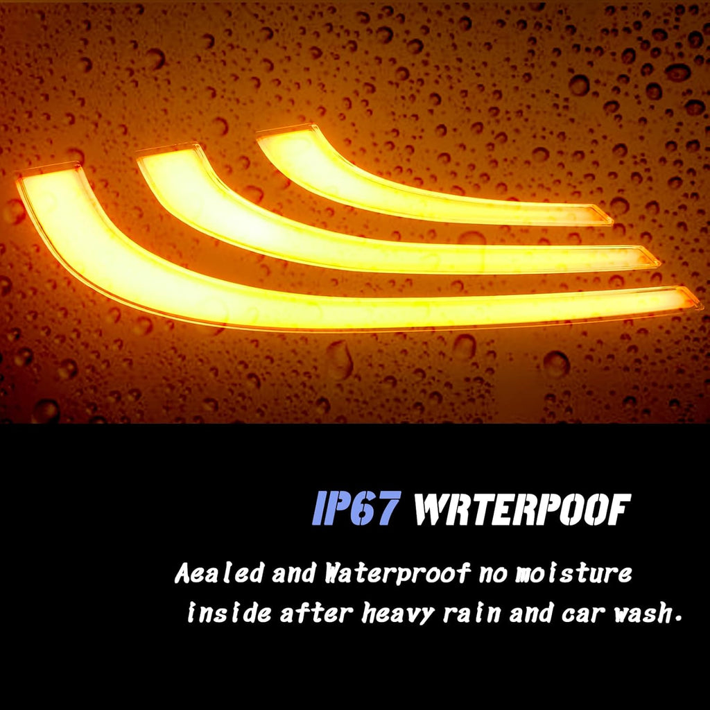 White Amber LED Front Fog Daytime Running Lamp with Dynamic Flash Turn Signal J15024