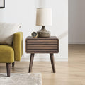Walnut Side Table with Slatted Door E222780