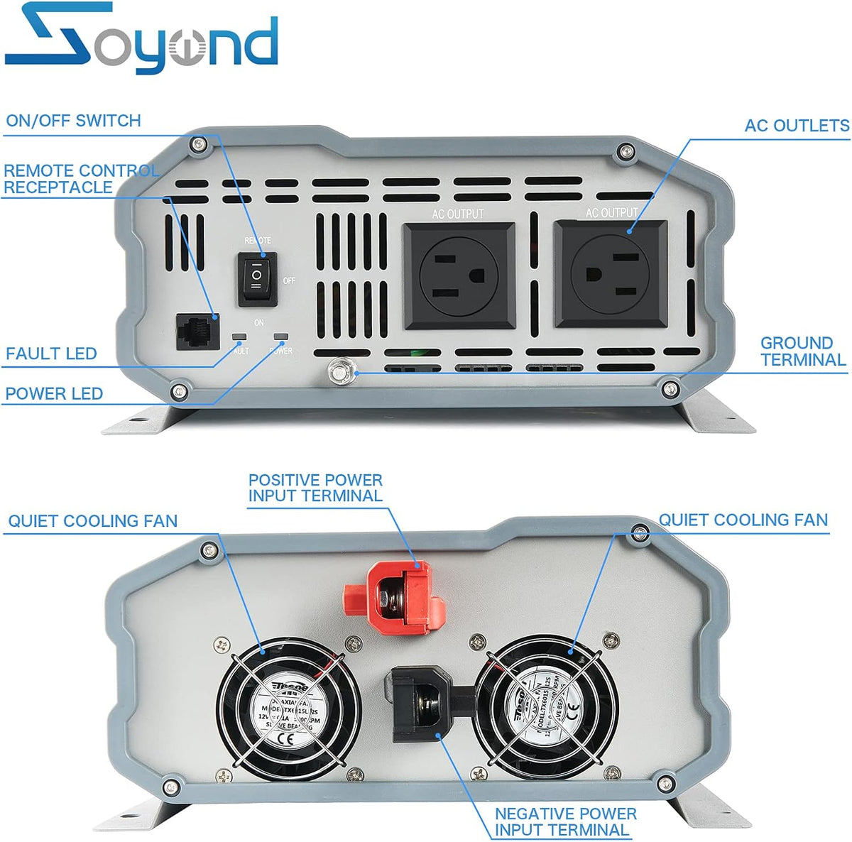 Pure Sine Wave 1000 Watt Power Inverter T54022