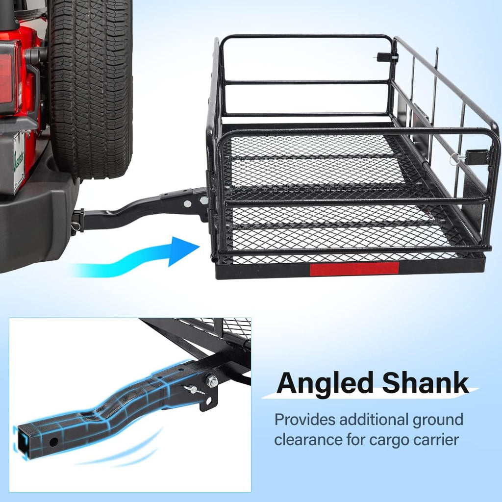 Folding Hitch Mount Cargo Carrier with Ratchet Straps K9058