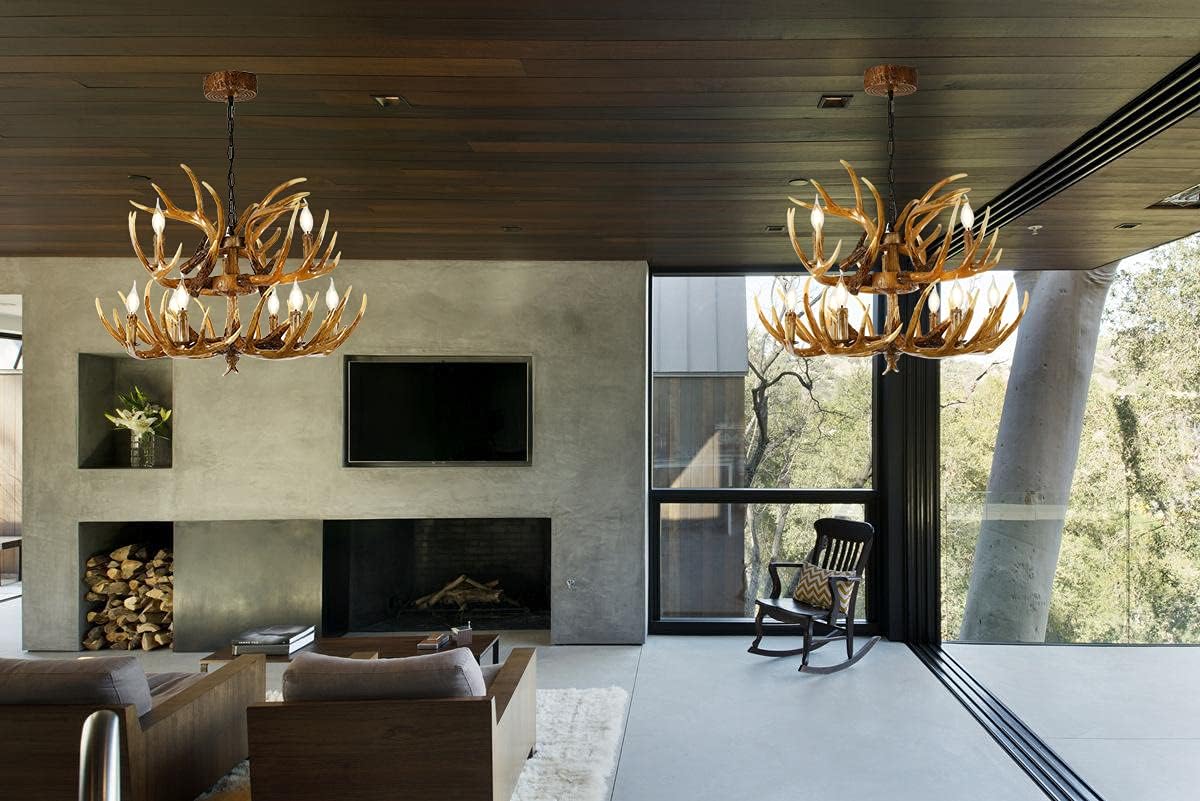 Antler Chandelier 9 Lights E12 Base D477407