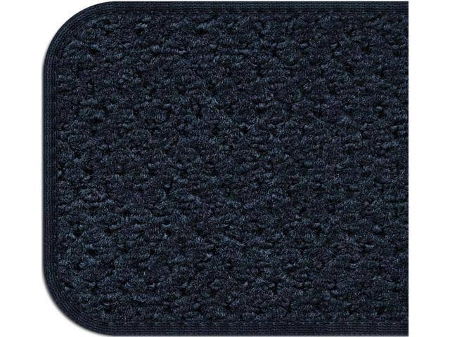 Set of 12 Attachable Indoor Carpet Stair Treads Navy Blue 8 in. x 30 in. N841499