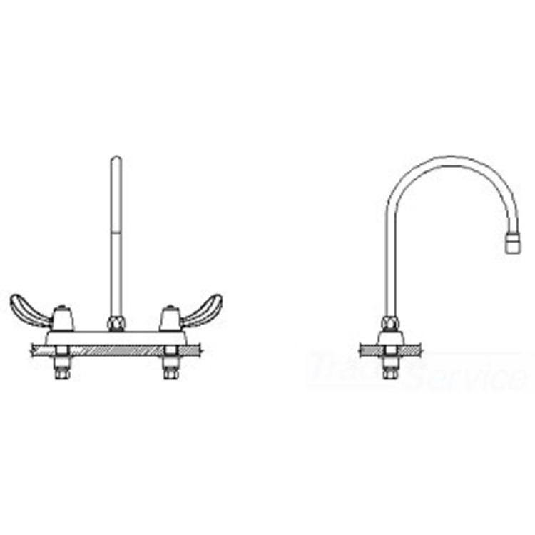 8 in Cast Deckmount Chrome K1360