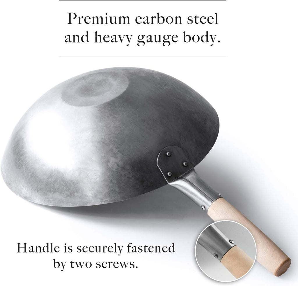 Flat Bottom Carbon Steel Wok Pan 14 Pack of 2 I801236
