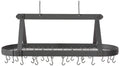 Graphite Oval Hanging Pot Rack with 24 Hooks Z604