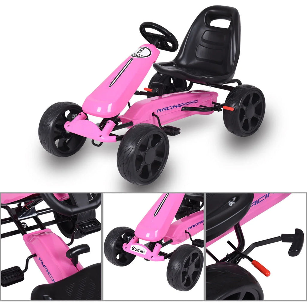Pink Pedal Powered 4 Wheel Kids Ride On Car T127