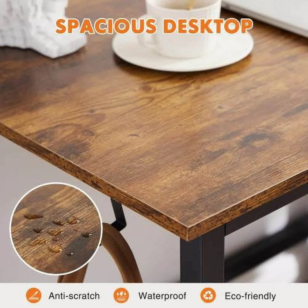 Brown Wooden Office Desk with Storage O391