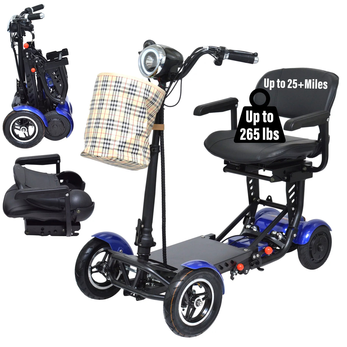 4 Wheel Foldable Powered Mobility Scooter with Seat W15287
