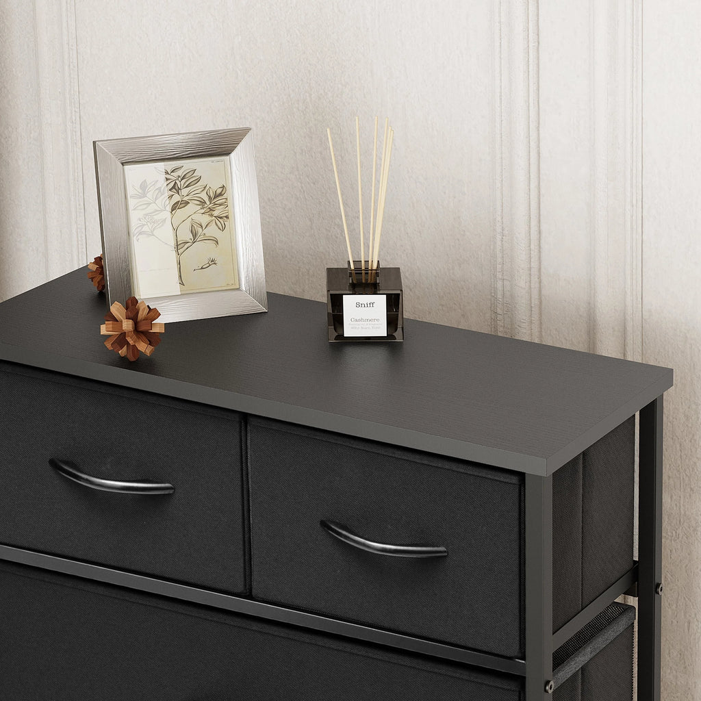 Black 7 Drawer Wood Dresser B23491