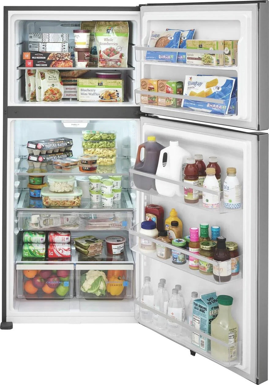 Top Freezer Freestanding Refrigerator Black Stainless Steel T284840