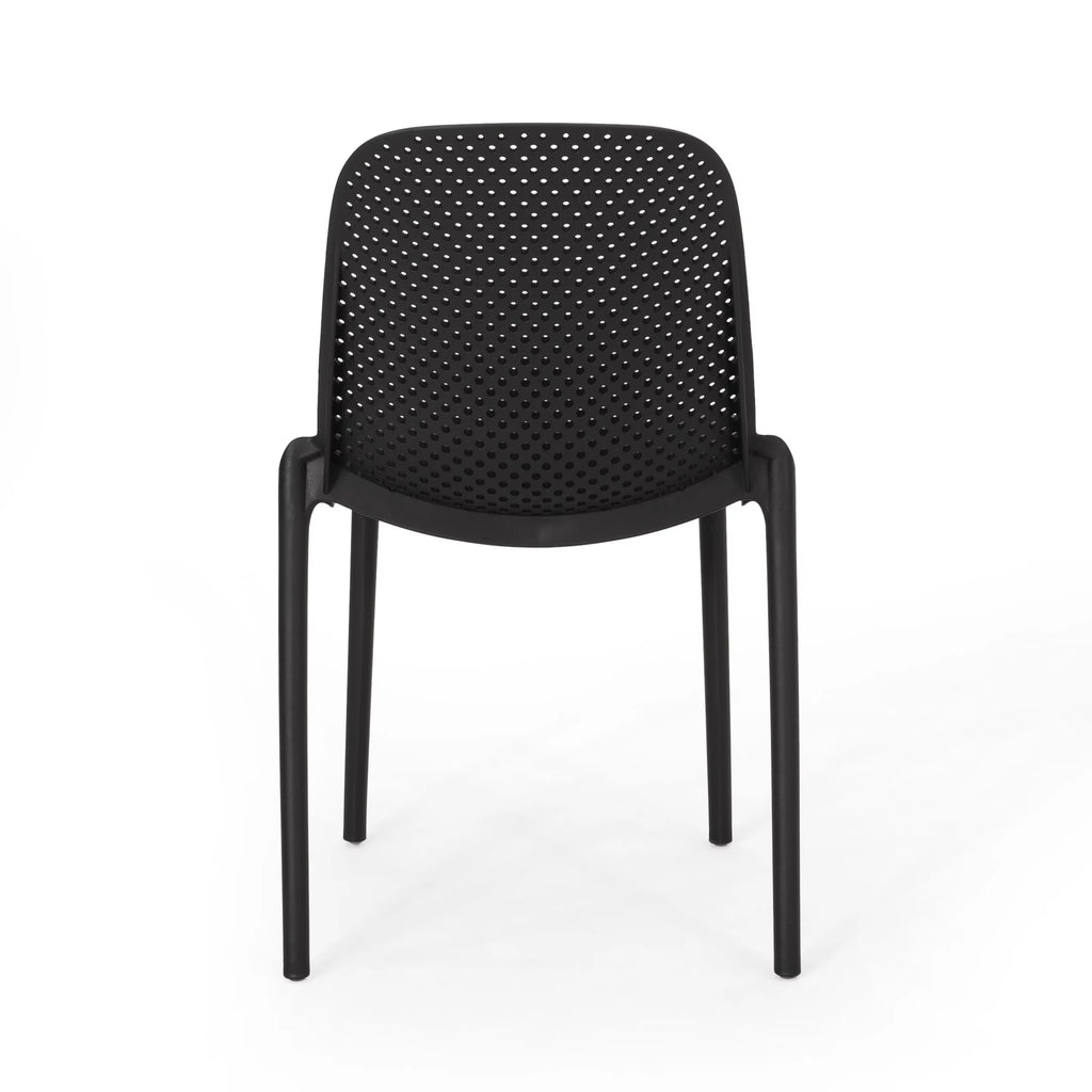 White Plastic Patio Dining Chair Set of 2 K473