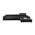 Black Bonded Leather 2 Piece Sectional Set X427
