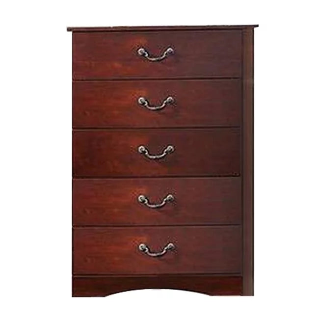 Cherry Brown 5 Drawer Wood Dresser O56233