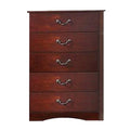 Cherry Brown 5 Drawer Wood Dresser O56233