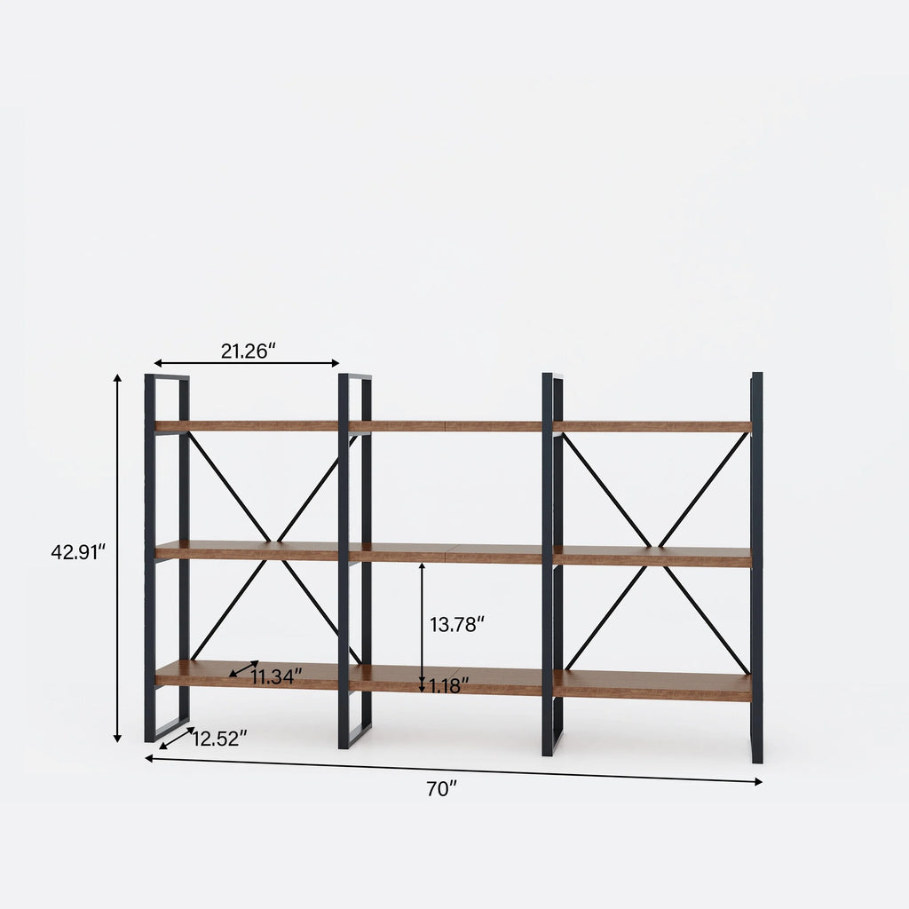 Antique Walnut Wood and Metal Display Etagere Bookcase I898