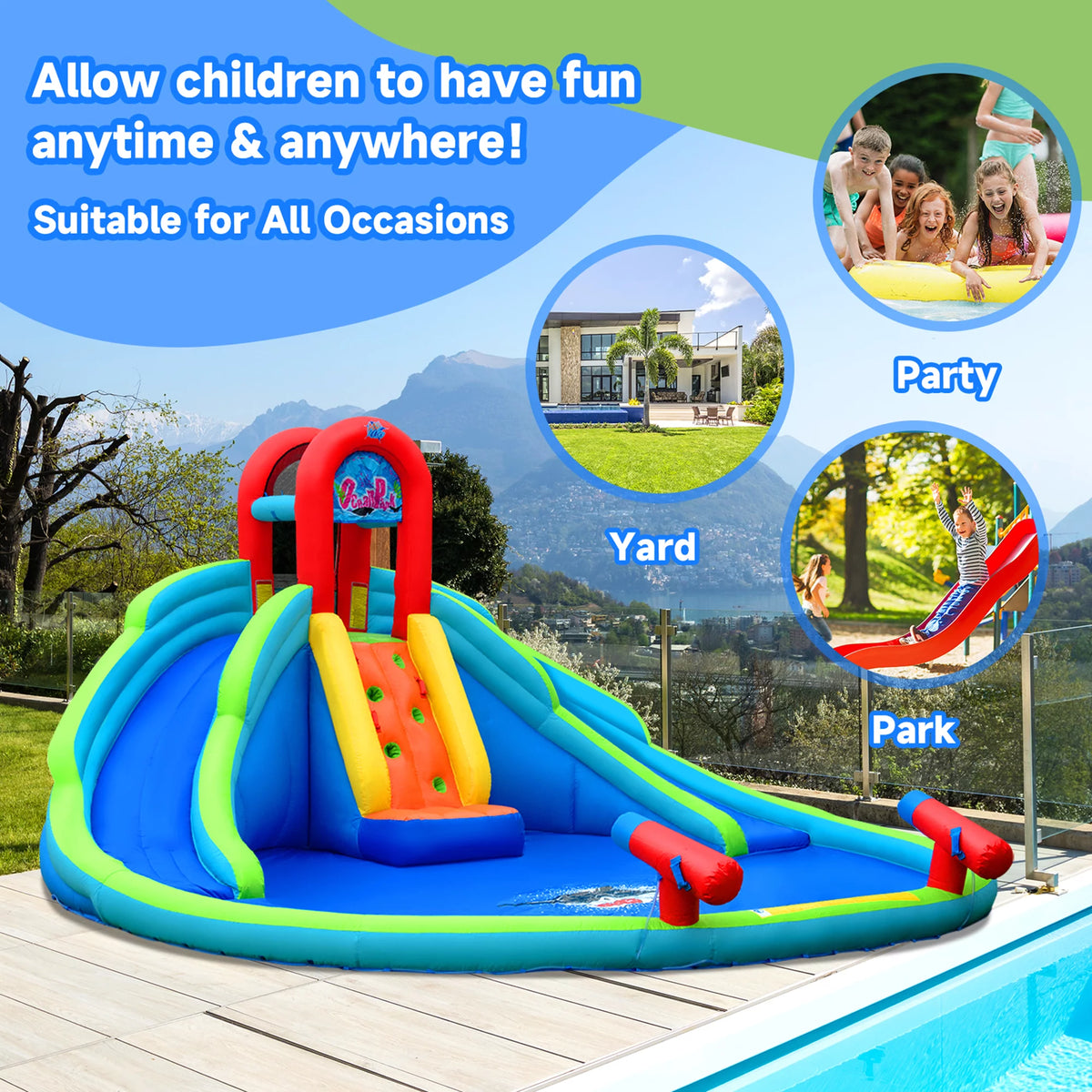 Inflatable Wet & Dry Bounce House with Blower F890