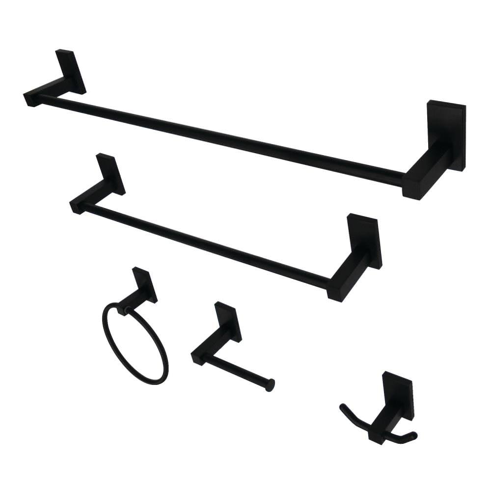 Matte Black Stainless Steel 5-Piece Bathroom Hardware Set E8745