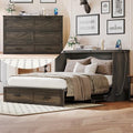 Queen Murphy Bed Chest with Charging Station and Storage Drawer Z91370