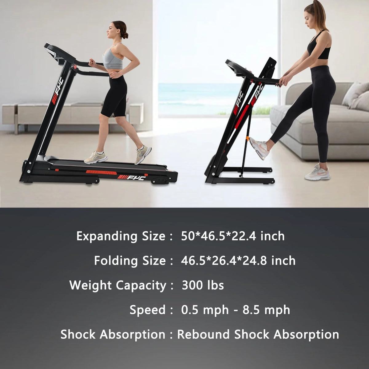 3.5HP Folding Incline Treadmill 330 LB Capacity E244876