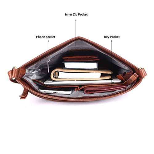 Large Soft Real Leather Womens Crossbody Handbags and Purses B7399