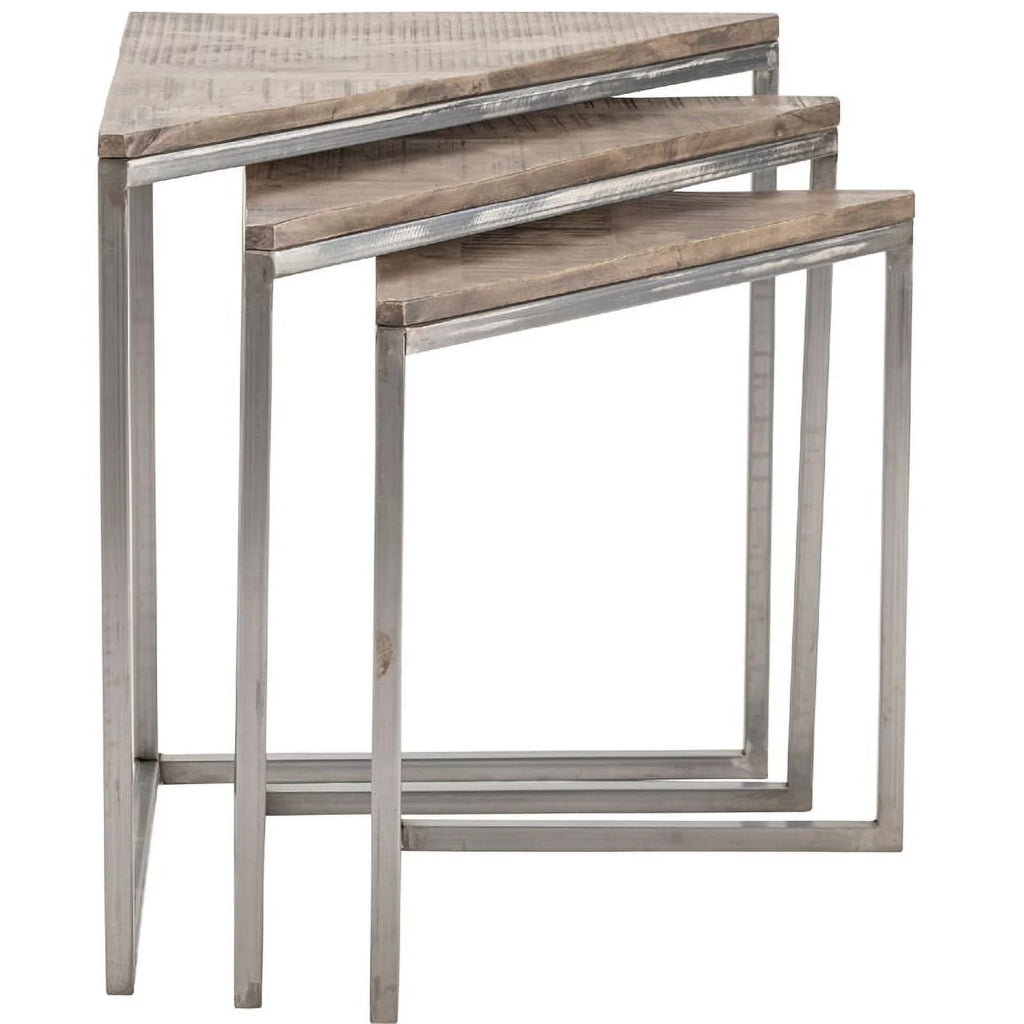 Brown Mango Wood Corner Nested Tables H657236