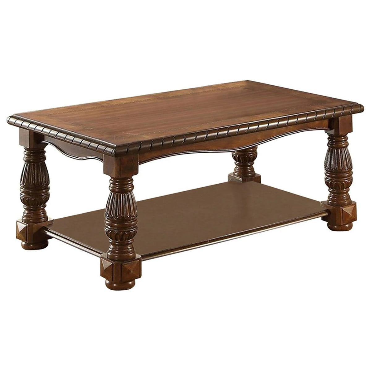 Handmade Rubber Wood Ash Burl Coffee Table E49207