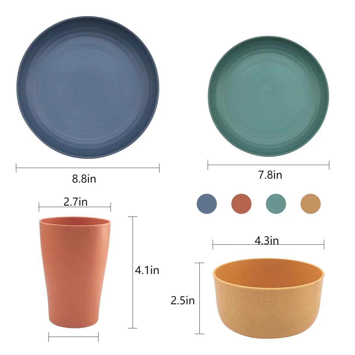 Wheat Straw Dinnerware Set 16 Piece E86009