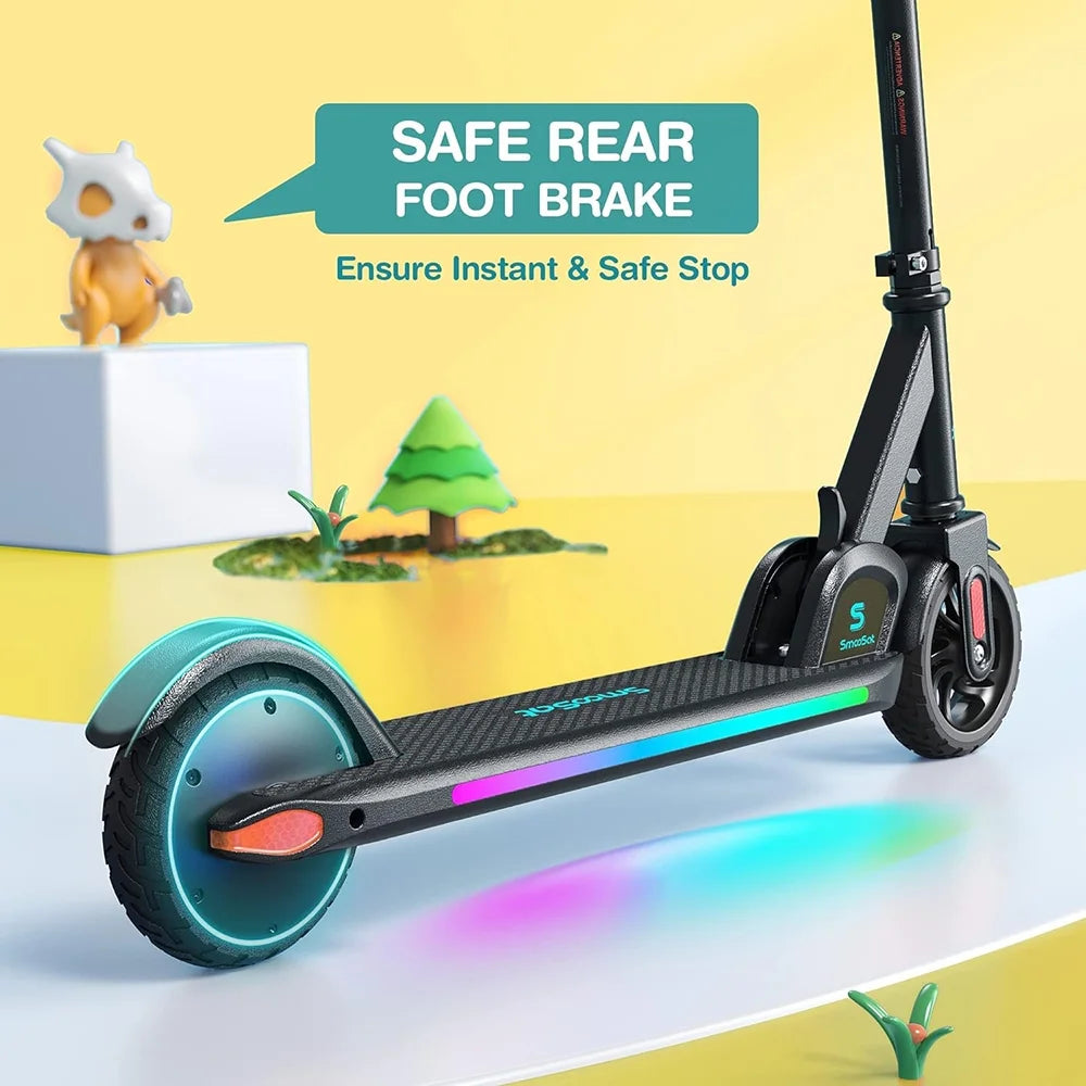 Foldable Electric Scooter with Rainbow Light and LED Display J23948
