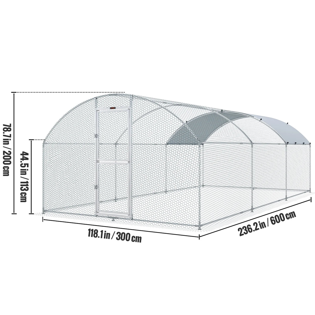 Large Metal Chicken Coop 19.7x9.8x6.6 ft V297
