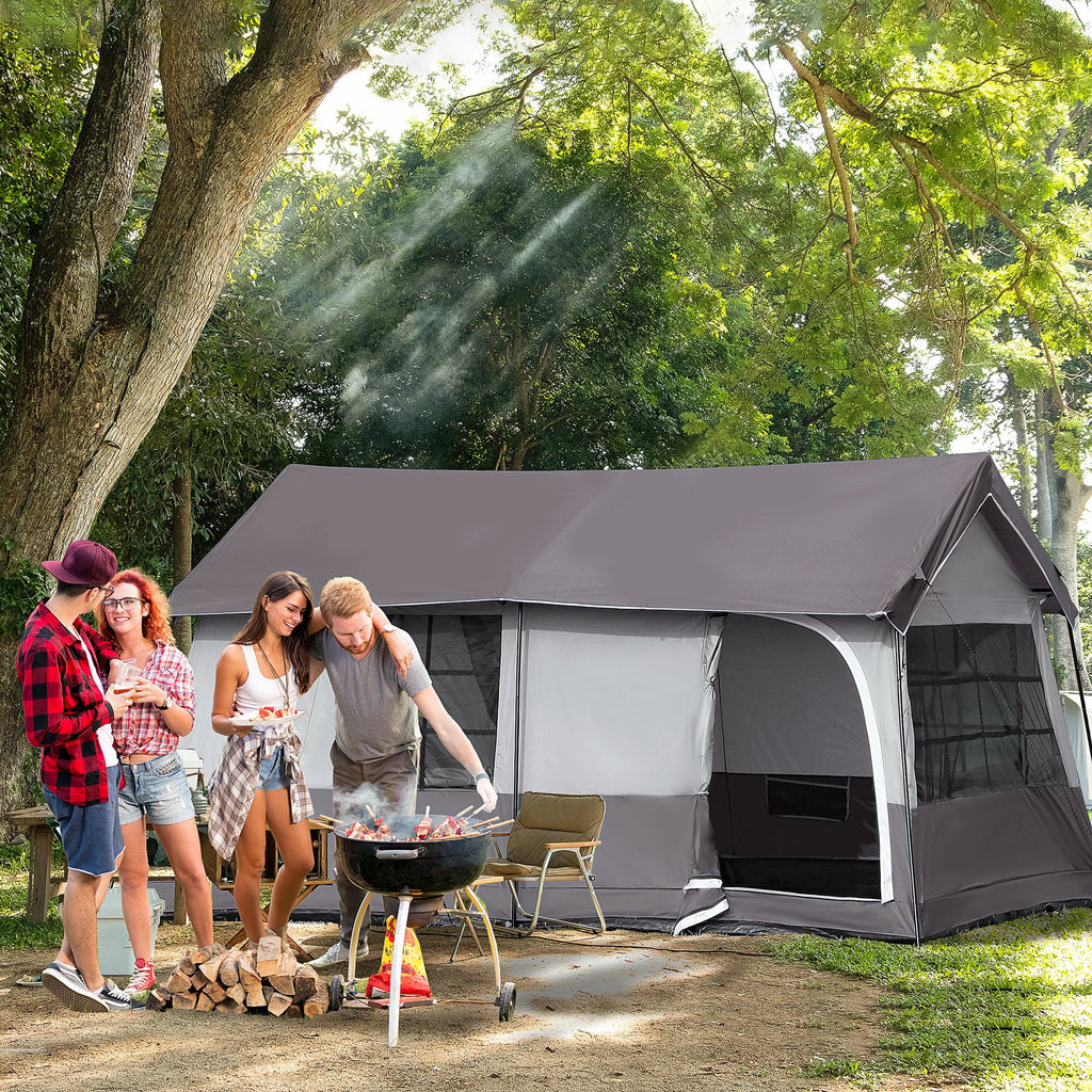 Large 10-Person Camping Tent with Rain Cover X365