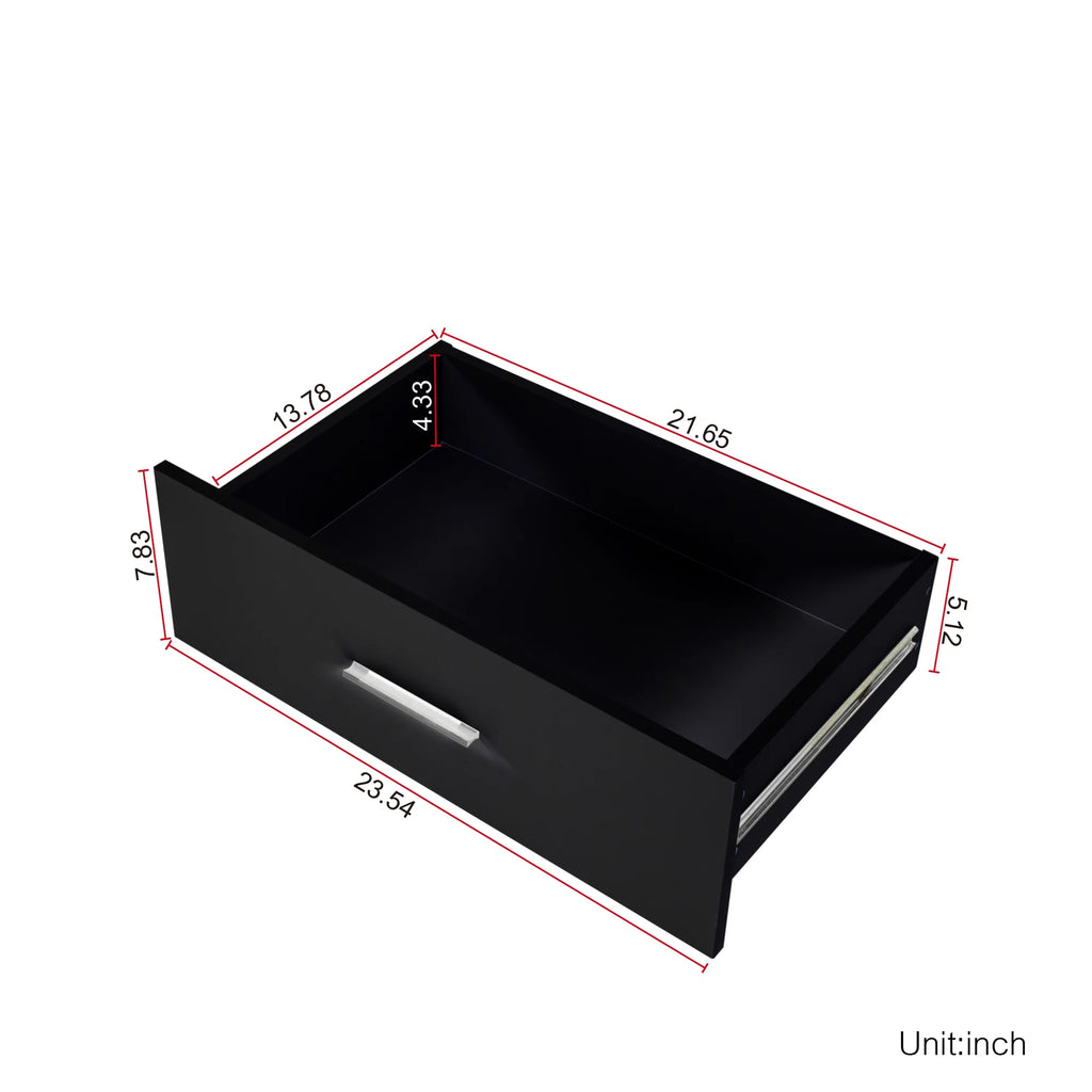 Black 6 Drawer Wood Dresser Z10093