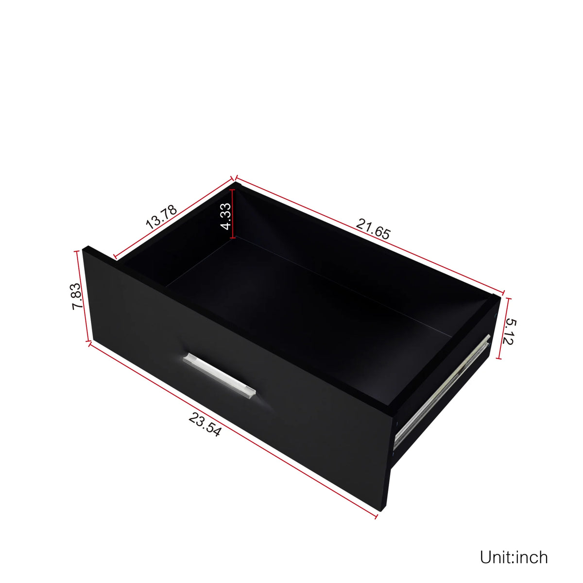 Black 6 Drawer Wood Dresser Z10093